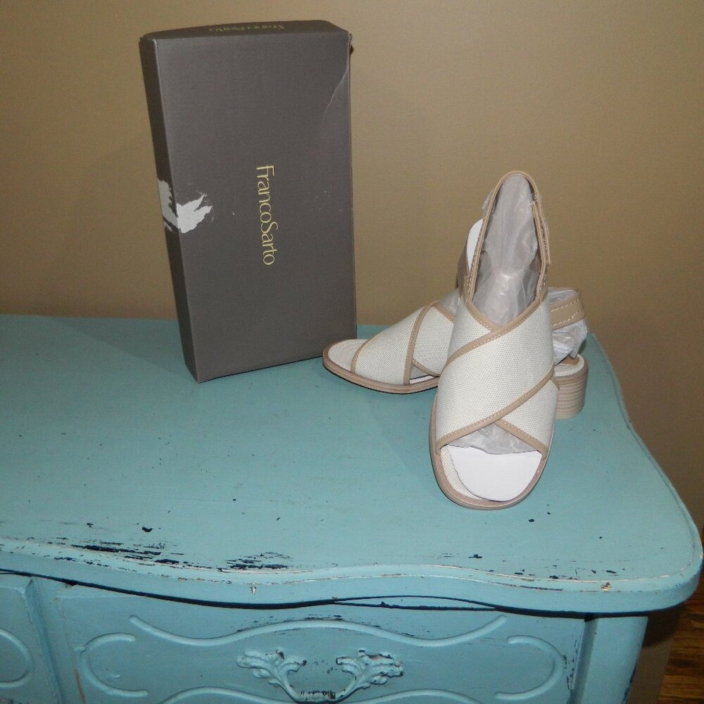 Franco Sarto Silvie2 Natural Slingback Sandals Size 9M